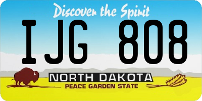 ND license plate IJG808