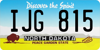 ND license plate IJG815