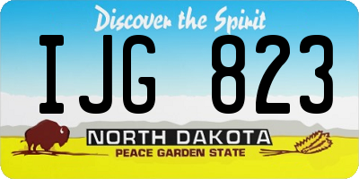 ND license plate IJG823