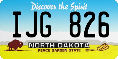 ND license plate IJG826