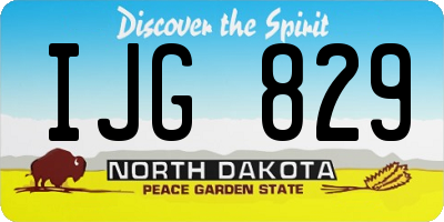 ND license plate IJG829