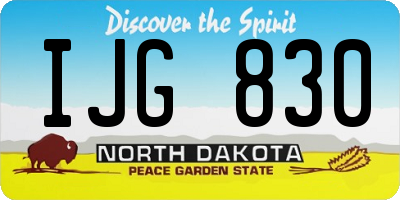 ND license plate IJG830
