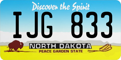ND license plate IJG833