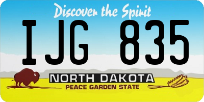 ND license plate IJG835