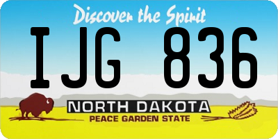 ND license plate IJG836
