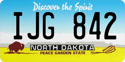 ND license plate IJG842