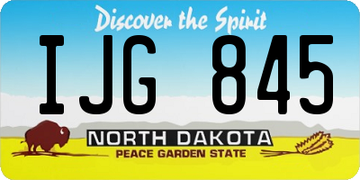 ND license plate IJG845