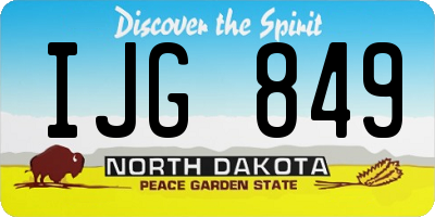 ND license plate IJG849