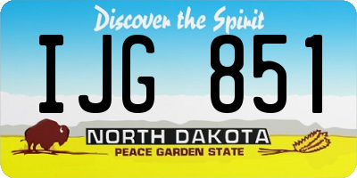 ND license plate IJG851