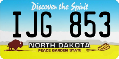 ND license plate IJG853
