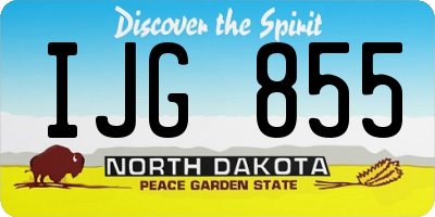 ND license plate IJG855