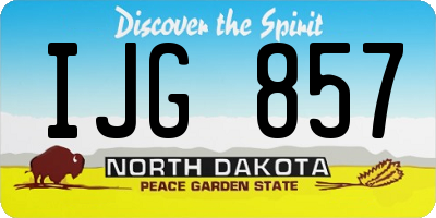 ND license plate IJG857