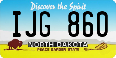 ND license plate IJG860