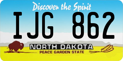 ND license plate IJG862