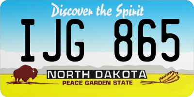 ND license plate IJG865