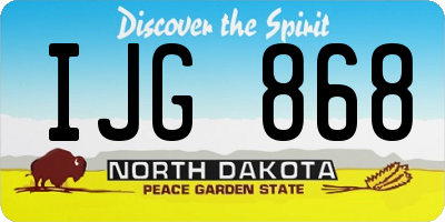 ND license plate IJG868