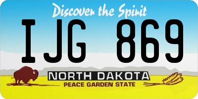 ND license plate IJG869