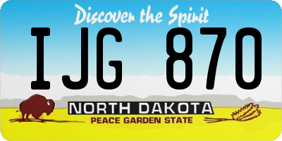 ND license plate IJG870
