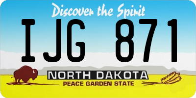 ND license plate IJG871