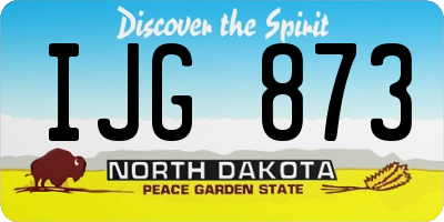 ND license plate IJG873