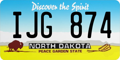 ND license plate IJG874