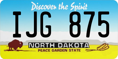 ND license plate IJG875