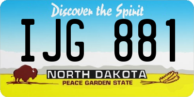 ND license plate IJG881