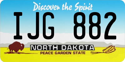 ND license plate IJG882