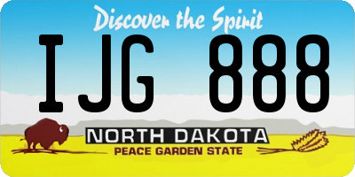 ND license plate IJG888