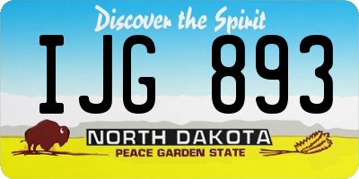 ND license plate IJG893