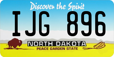 ND license plate IJG896