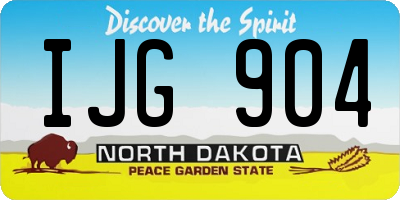 ND license plate IJG904