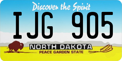 ND license plate IJG905