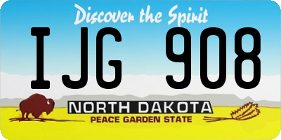 ND license plate IJG908