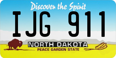 ND license plate IJG911