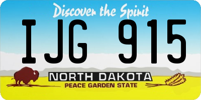 ND license plate IJG915