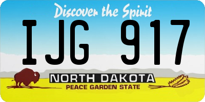ND license plate IJG917