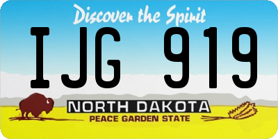 ND license plate IJG919
