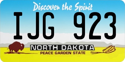 ND license plate IJG923