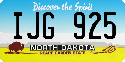 ND license plate IJG925
