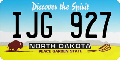 ND license plate IJG927
