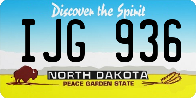 ND license plate IJG936