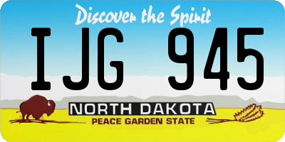 ND license plate IJG945
