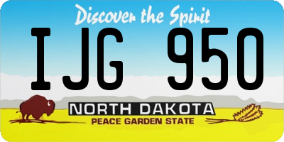 ND license plate IJG950