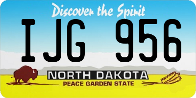 ND license plate IJG956