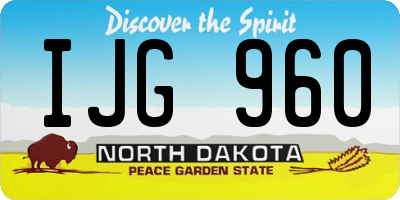 ND license plate IJG960