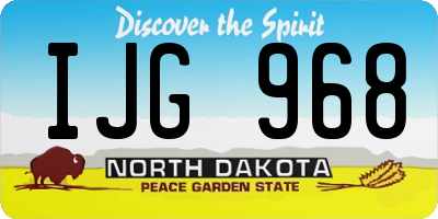 ND license plate IJG968