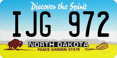 ND license plate IJG972