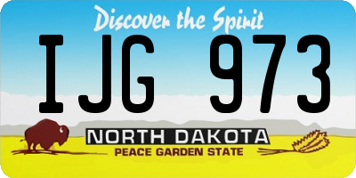 ND license plate IJG973