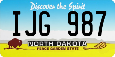 ND license plate IJG987
